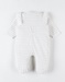 Fluwelen 1-delige pyjama met goudkleurige lurex strepen, ecru