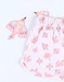 Jersey 2-piece pyjamas with bird print, light pink/off-white