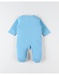 Gewaffeld jersey 1-delige pyjama met neushoornprint, blauw