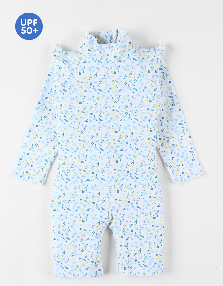 Combi Anti-UV rayée, écru