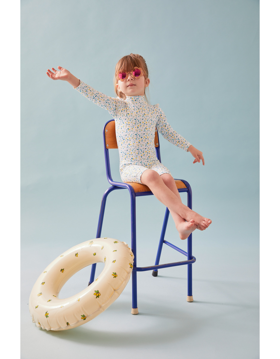 Combi Anti-UV rayée, écru
