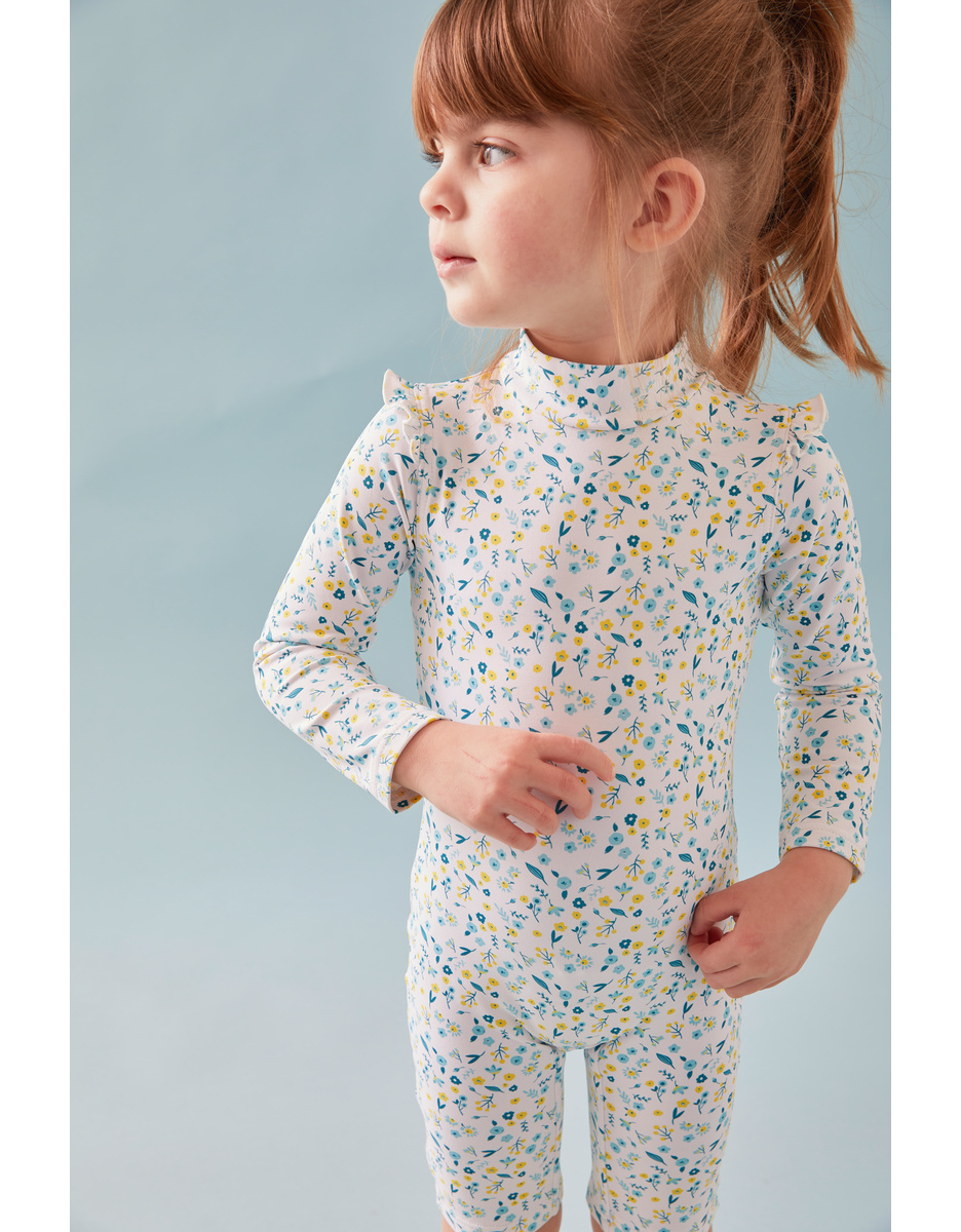 Combi Anti-UV rayée, écru