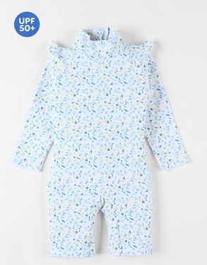 Combi Anti-UV rayée, écru
