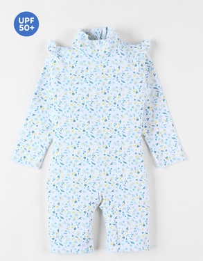 Combi Anti-UV rayée, écru
