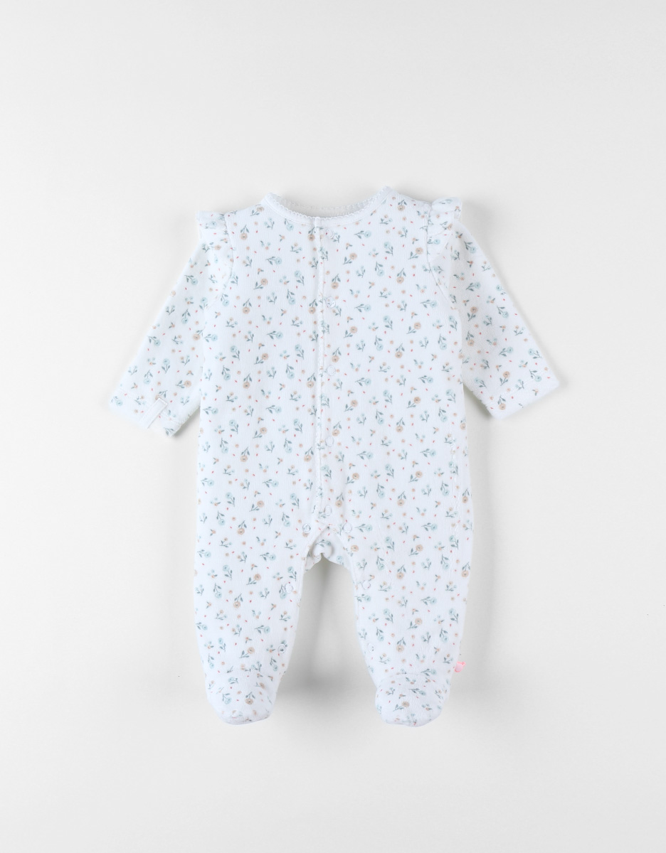 Corduroy fluwelen pyjama, bloemenprint