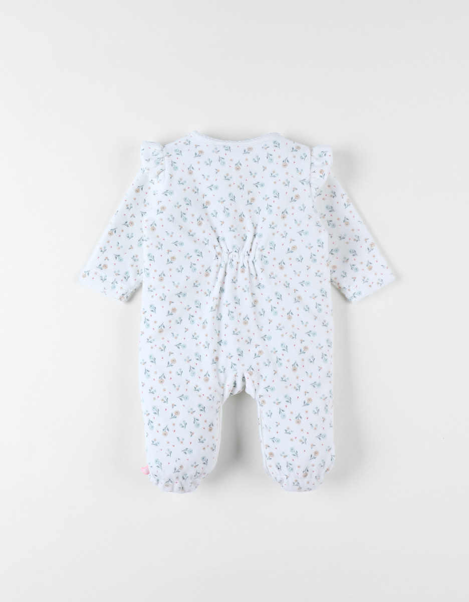 Corduroy fluwelen pyjama, bloemenprint