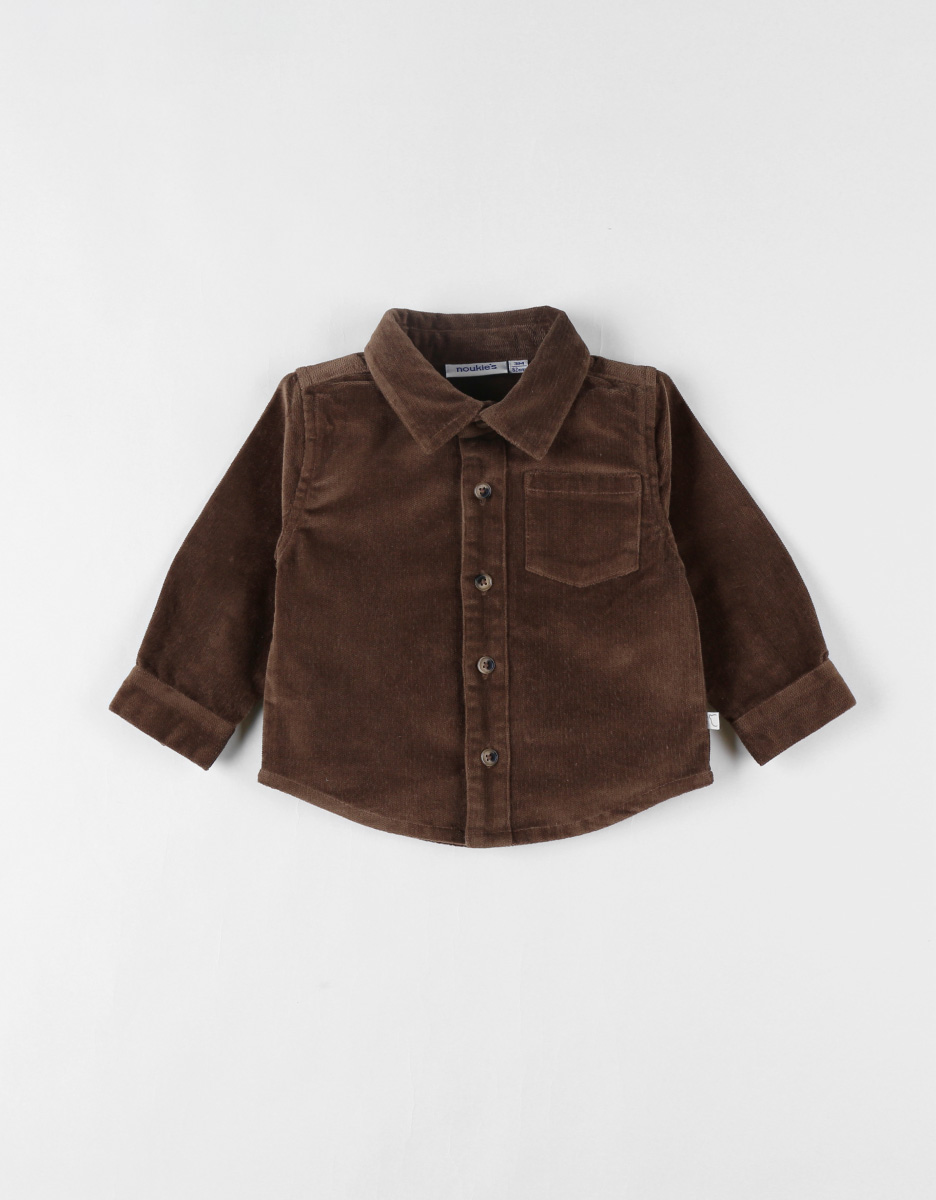 Ribbed velvet shirt, brown