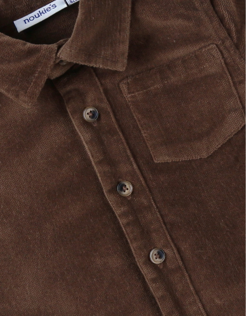 Ribbed velvet shirt, brown