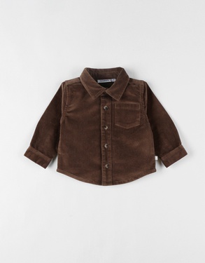 Ribbed velvet shirt, brown