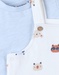Set animal print dungaree set + T-shirt, light blue/off-white