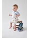 Set animal print dungaree set + T-shirt, light blue/off-white