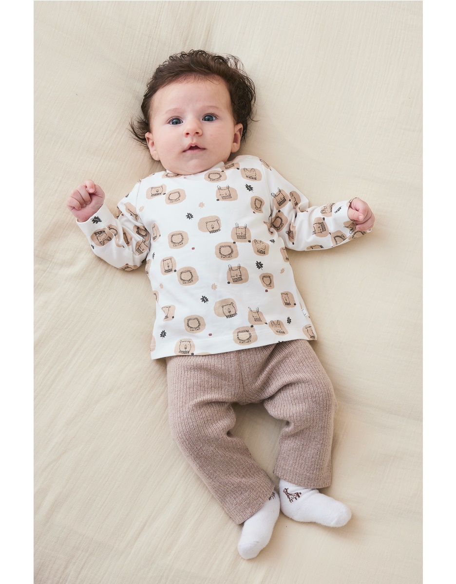 Lot t-shirt + legging, jersey côtelé