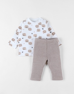 Lot t-shirt + legging, jersey côtelé