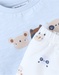  Set T-shirt + short met dierenprint, ecrut/lichtblauw
