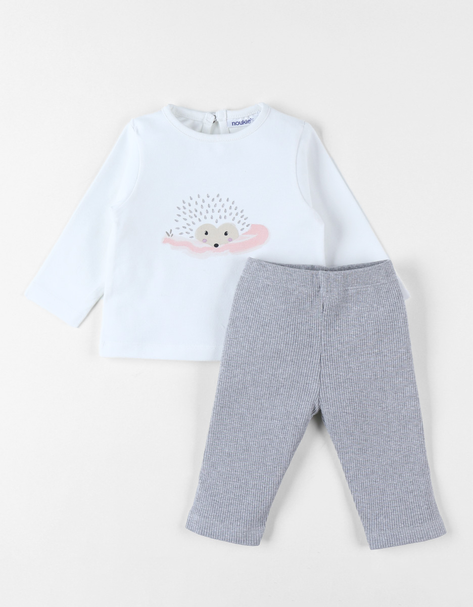 Set t-shirt + legging, jersey côtelé