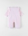 Pyjama 1 pièce léoparde en velours, rose clair