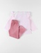 Pyjama 2 pièces en velours, framboise/rose clair