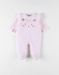 1-piece velvet pyjamas with leopard, light pink