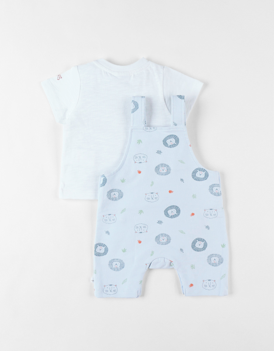 Set dungarees + t-shirt, sky blue