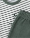 2-delige pyjama met streepjes uit fluweel, lichtbeige/bosgroen