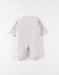 1-delige pyjama met wasbeertje uit fluweel, lichtbeige