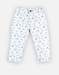 Twill 3/4 pants with flower prints, off-white