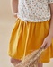 Bi-material dress, yellow/off-white