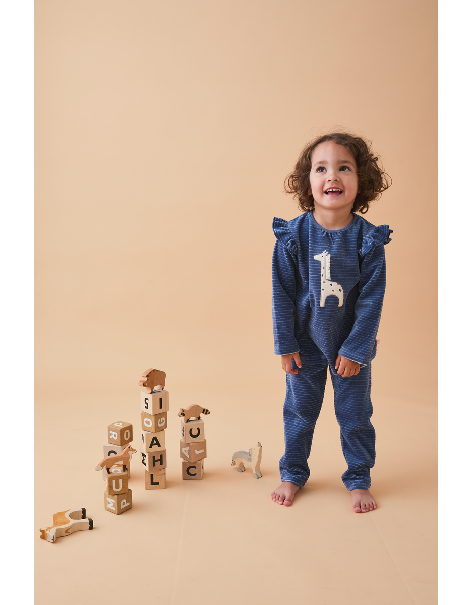 Corduroy velvet pyjamas, giraffe