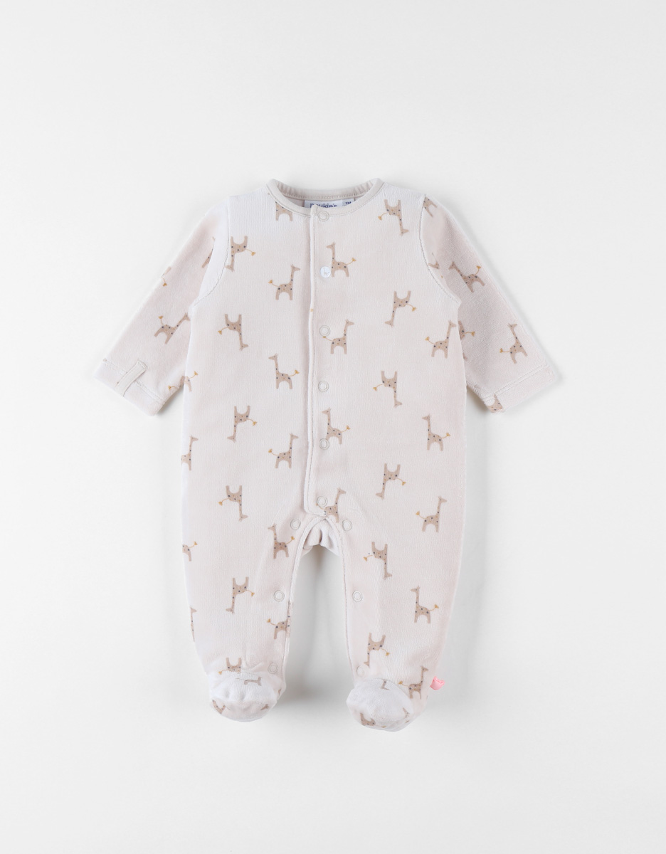 Corduroy fluwelen pyjama, giraffenprint