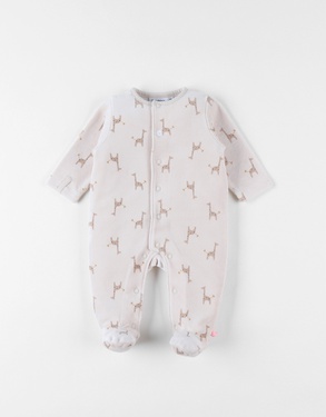 Corduroy fluwelen pyjama, giraffenprint