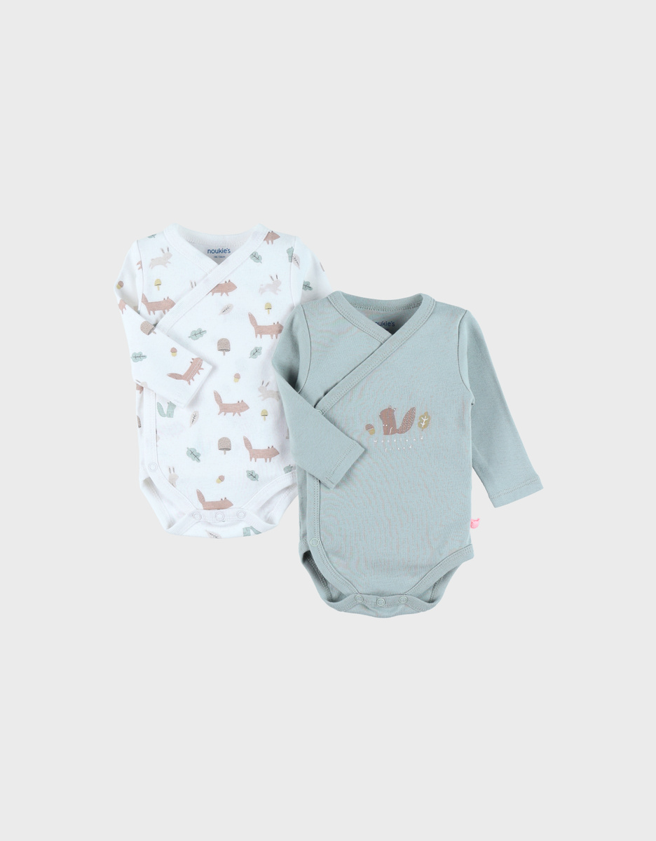 Lot de 2 bodies croisés en coton