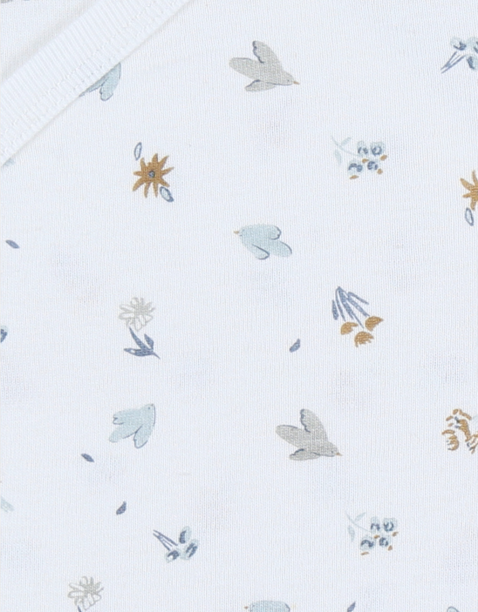 Lot de 2 bodies croisés en coton blanc motif floral
