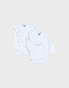 Lot de 2 bodies croisés en coton