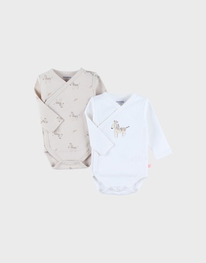 Lot de 2 bodies croisés en coton