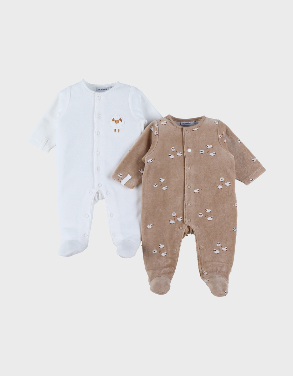 Lot de 2 pyjamas bébé en velours doux