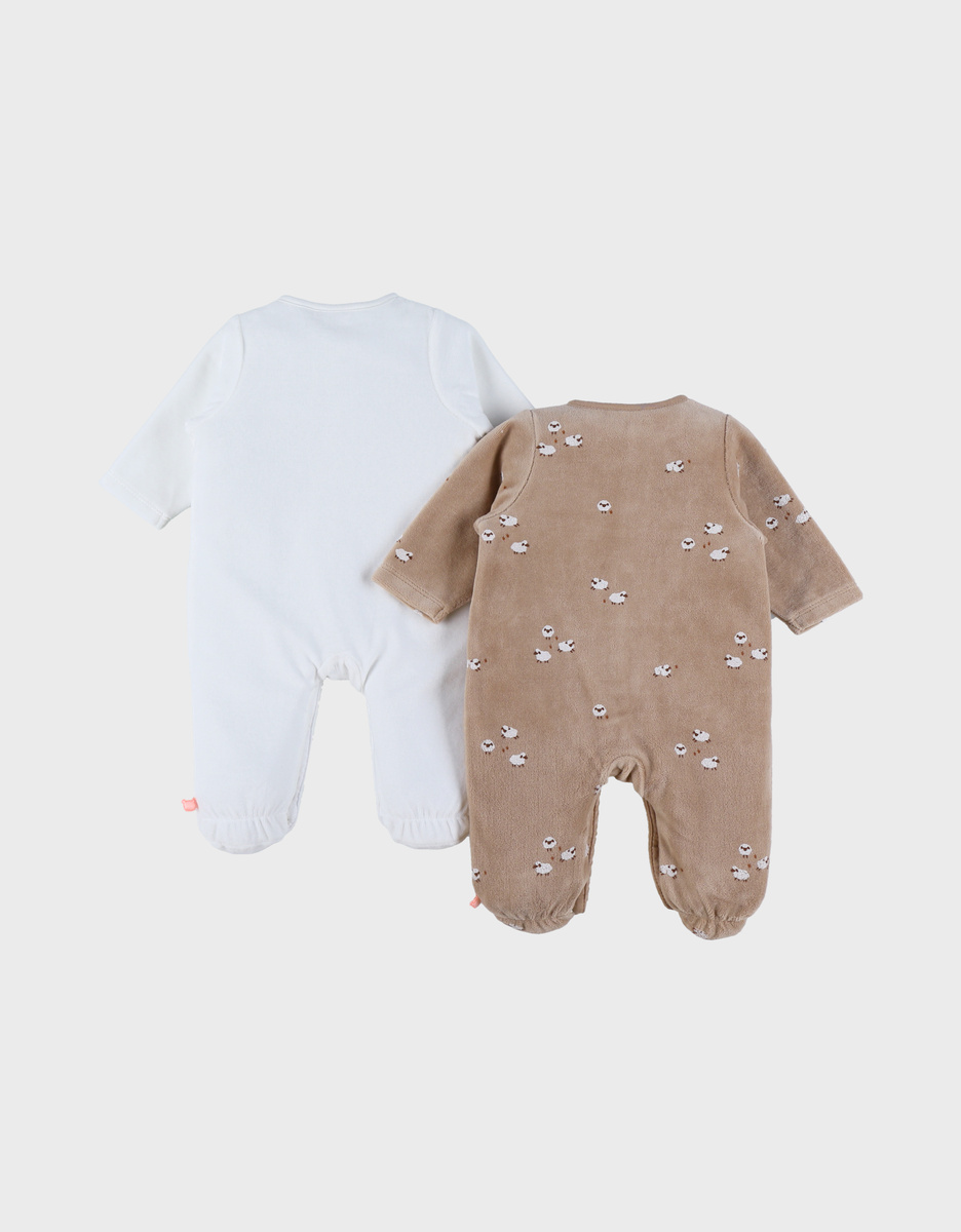 Lot de 2 pyjamas bébé en velours doux