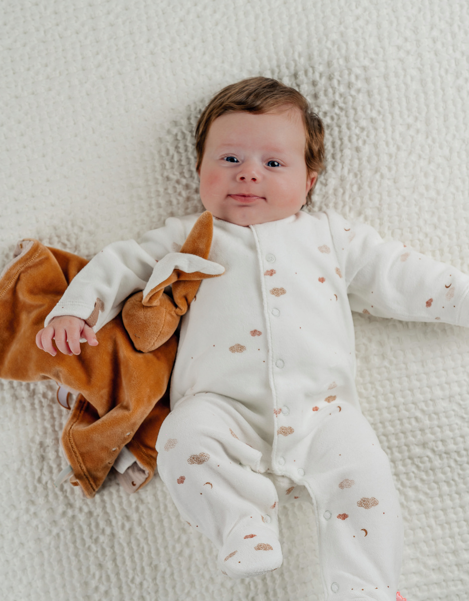 Lot de 2 pyjamas bébé en velours brodé mouton