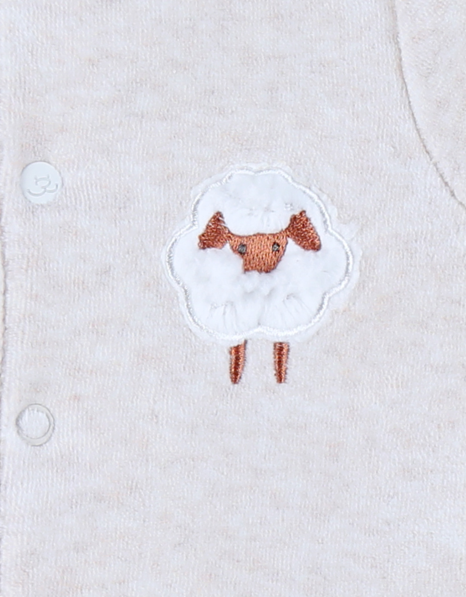 Lot de 2 pyjamas bébé en velours brodé mouton