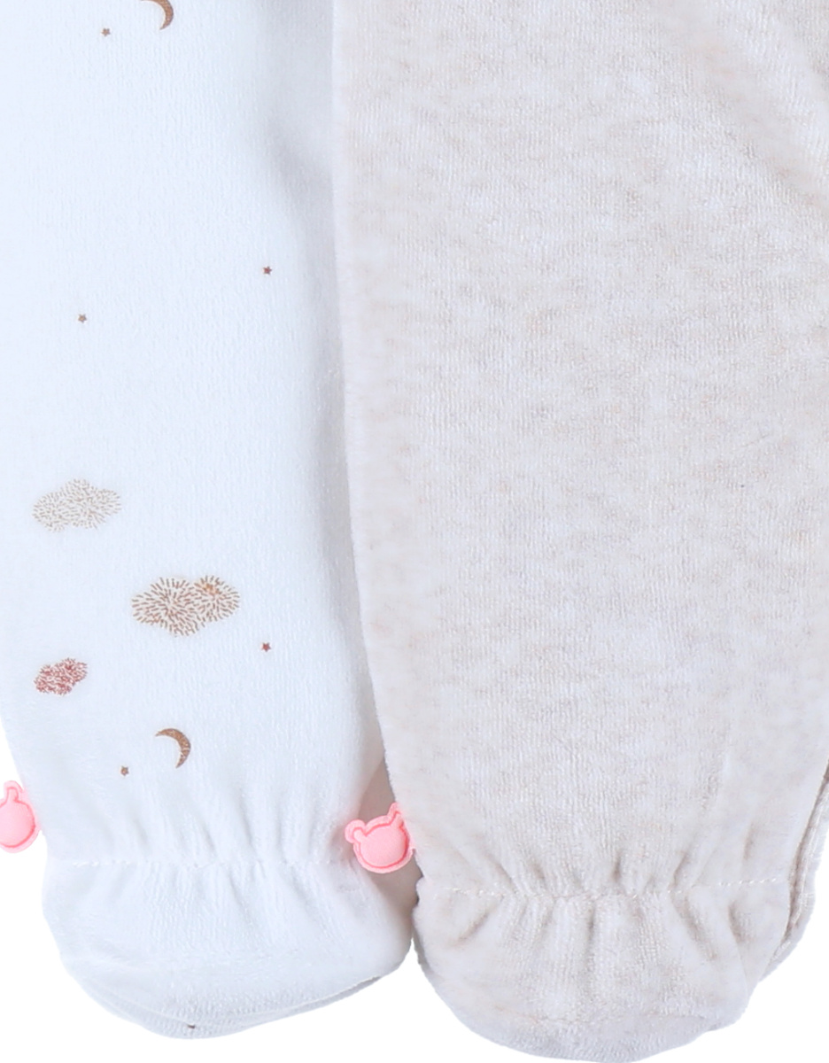 Lot de 2 pyjamas bébé en velours brodé mouton