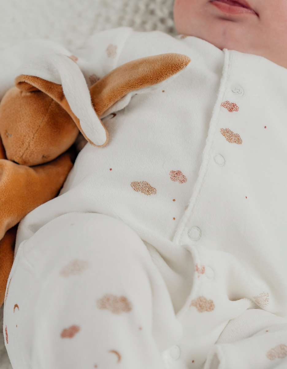 Lot de 2 pyjamas bébé en velours brodé mouton