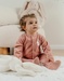 Lot de 2 pyjamas en velours bébé rose et blanc brodé