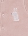 Lot de 2 pyjamas en velours bébé rose et blanc brodé