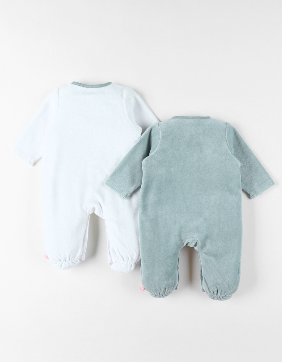 Lot de 2 Pyjamas bébé, Velours