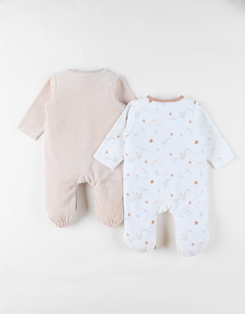 Lot de 2 Pyjamas bébé, Velours