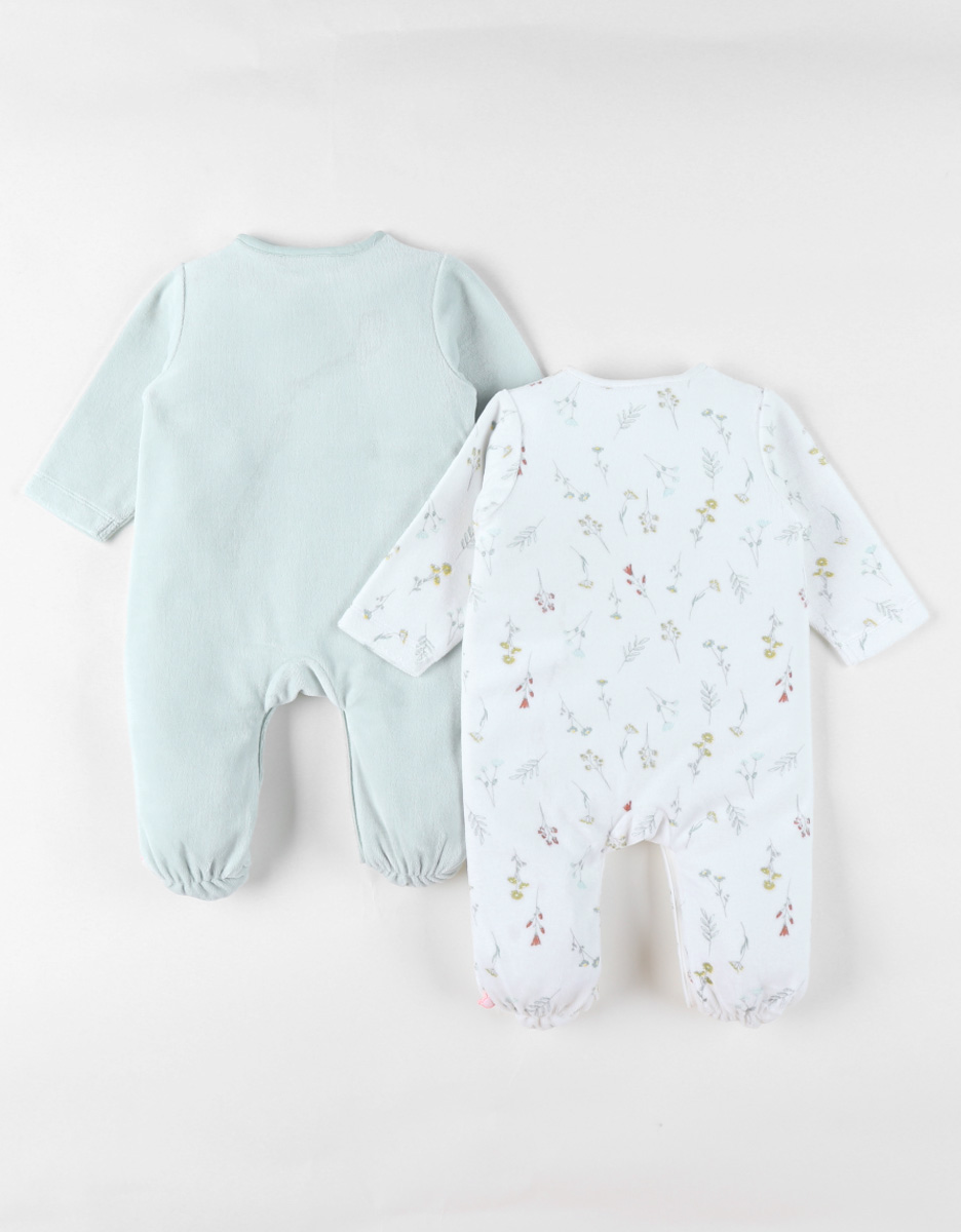 Lot de 2 Pyjamas bébé, Velours