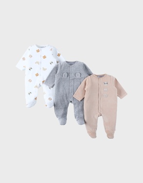 Lot de 3 Dors-bien en Velours