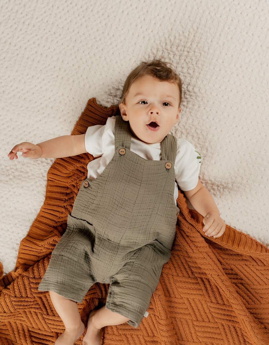 Ensemble Salopette avec T-shirt, Coton