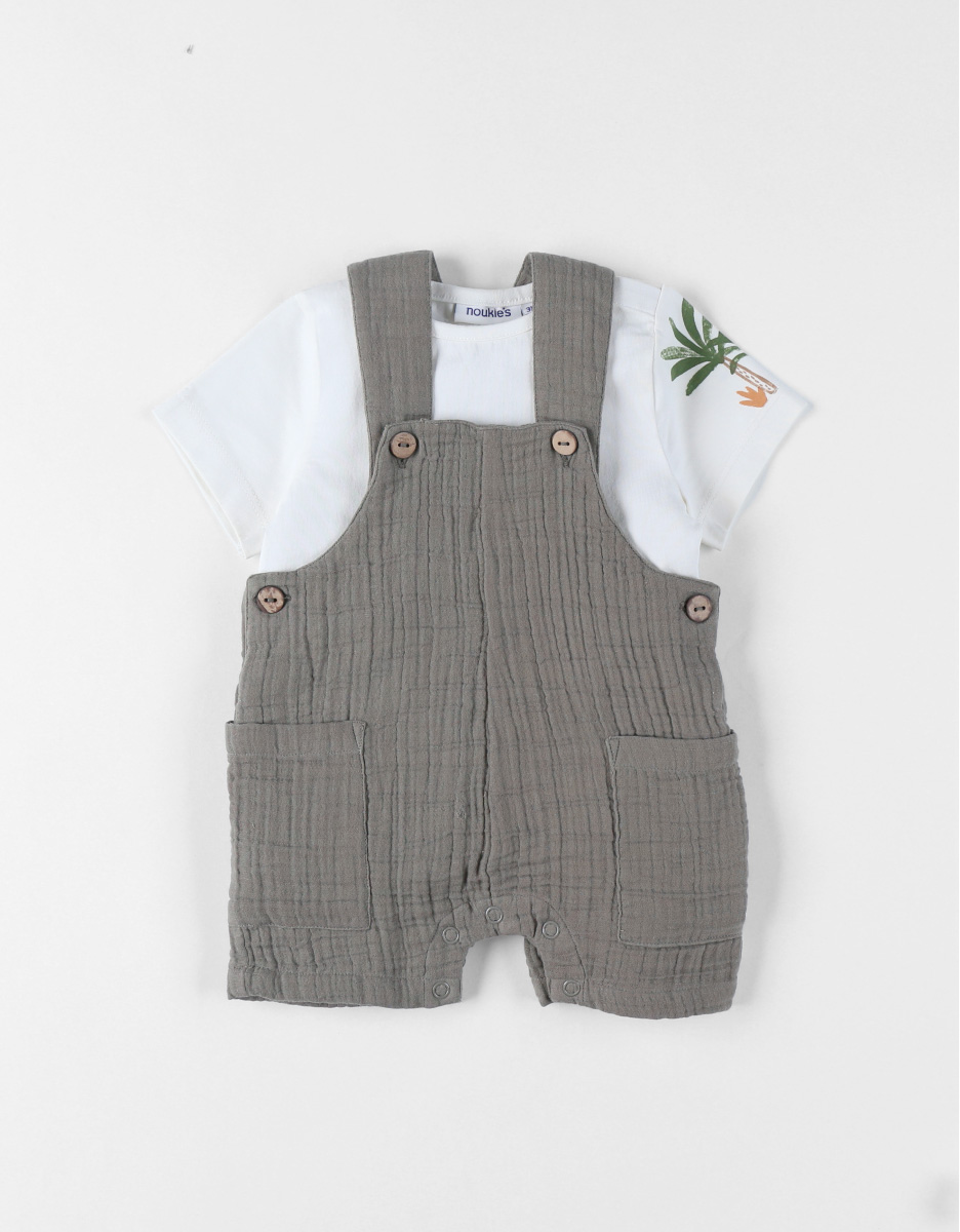 Ensemble Salopette avec T-shirt, Coton