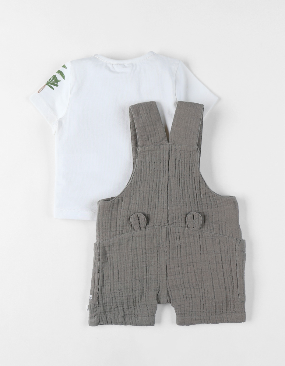 Ensemble Salopette avec T-shirt, Coton