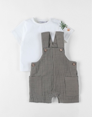 Ensemble Salopette avec T-shirt, Coton